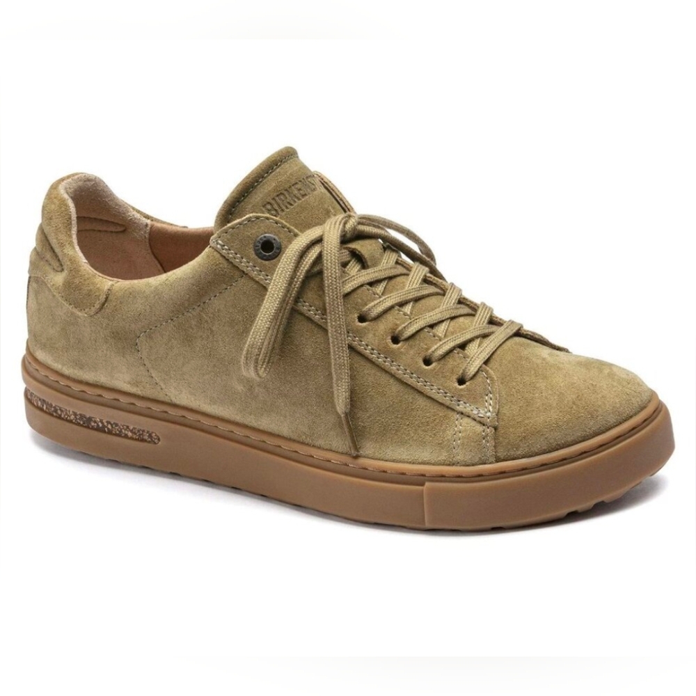 Birkenstock Men's Suede Sneakers in Olive/Tan